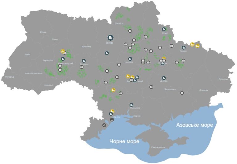 Kernel Ukraine Map Кернел: контакти, адреса, опис, агрохолдингу - UkrAgroConsult